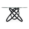 Mason Modern Round Glass & Black Ash Dining Table / VGCSDT-16138-BLK