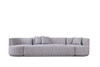 Beau - Modern Light Grey Fabric Sectional Sofa With 2 Swirling Chair / VGAH-VH119-LTGRY