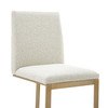 Frankie - Modern Off-White Fabric + Antique Brass Counter Chair / VGGA-6917CH-C-OWHTB
