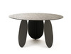 Maxine - Modern Hammered Grey Glass Round Dining Table / VGYF-DT9003