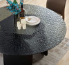 Maxine - Modern Hammered Grey Glass Round Dining Table / VGYF-DT9003