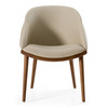 Michael - Mid-Century Modern Beige Vegan Leather + Walnut Dining Chair / VGCS-CH-23010-BGE