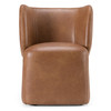Standing - Modern Brown Vegan Leather Dining Chair w/ Castor Wheels / VGKK-KF.Y1255-BRN