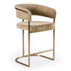 Sebastian - Modern Brown Fabric + Antique Brass Counter Chair / VGGA-6251CH-C-BRN