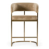 Sebastian - Modern Brown Fabric + Antique Brass Counter Chair / VGGA-6251CH-C-BRN