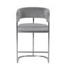Sebastian - Modern Grey Fabric + Stainless Steel Counter Chair / VGGA-6251CH-C-GRY