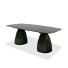 Calexico - Contemporary Black Wave Glass Wide Rectangular Dining Table / VGGMDT-1717B