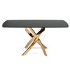 Pyrite - Modern Brown Glass + Rosegold Rectangular Dining Table / VGEW-F2133EG