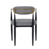 Buchtel - Mid-Century Modern Medium Grey + Gold Arm + Black Dining Chair / VGDW-J1312-MEDGRY