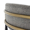 Buchtel - Mid-Century Modern Medium Grey + Gold Arm + Black Dining Chair / VGDW-J1312-MEDGRY