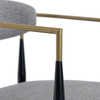 Buchtel - Mid-Century Modern Medium Grey + Gold Arm + Black Dining Chair / VGDW-J1312-MEDGRY