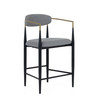 Buchtel - Mid-Century Modern Medium Grey + Gold Arm + Black Counter Chair / VGDW-J1313-MEDGRY