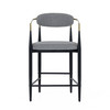 Buchtel - Mid-Century Modern Medium Grey + Gold Arm + Black Counter Chair / VGDW-J1313-MEDGRY
