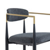 Buchtel - Mid-Century Modern Dark Grey + Gold Arm + Black Counter Chair / VGDW-J1313-DKGRY