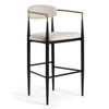Buchtel - Mid-Century Modern Beige + Gold Arm + Black Bar Chair / VGDW-J1314-BGE