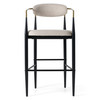 Buchtel - Mid-Century Modern Beige + Gold Arm + Black Bar Chair / VGDW-J1314-BGE