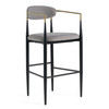 Buchtel - Mid-Century Modern Medium Grey + Gold Arm + Black Bar Chair / VGDW-J1314-MEDGRY