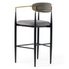 Buchtel - Mid-Century Modern Medium Grey + Gold Arm + Black Bar Chair / VGDW-J1314-MEDGRY