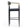 Buchtel - Mid-Century Modern Dark Grey + Gold Arm + Black Bar Chair / VGDW-J1314-DKGRY