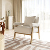 Cynthia - Modern White Fabric + Wood Accent Chair / VGRH-RHS-S204-1