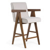 Joseline - Modern Beige Fabric + Walnut Counter Chair (Set of 2) / VGMA-MI-1233-BC-BGE