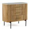 Cambridge White Marble & Mango 3 Drawer Dresser / VGED-RID108312