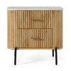 Cambridge White Marble & Mango 2 Drawer Nightstand / VGED-RID104711