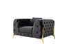 Clarice - Transitional Black Velvet Sofa Set / VGAH-SF1013-SET-BLK