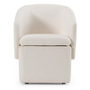 Tassell - Modern Ivory Fabric Dining Chair w/ Castor Wheels / VGKK-KF.Y2219-IVY