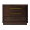 Manhattan - Contemporary Brown Oak and Gold Nightstand / VGMA-BR-127-NS-CRY