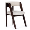 Vegas - Modern Cream Fabric + Walnut Oak Dining Chair (Set of 2) / VGME-VEGAS-CRM-DC