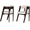 Vegas - Modern Cream Fabric + Walnut Oak Dining Chair (Set of 2) / VGME-VEGAS-CRM-DC