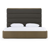 Eastern King Modrest Lois - Modern Grey Leather & Beige Shagreen Bed / VGVC-BD2408-BED-EK
