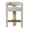 Adam - Modern Beige Fabric + Brass Counter Chair / VGMY-3713-26-BGE