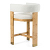 Letha - Modern Cream Fabric + Burl Counter Chair / VGMY-3805-26-CRM