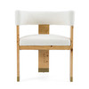 Letha - Modern Cream Fabric + Burl Dining Chair / VGMY-3805-AC-CRM