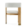 Letha - Modern Cream Fabric + Burl Dining Chair / VGMY-3805-AC-CRM