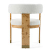 Letha - Modern Cream Fabric + Burl Dining Chair / VGMY-3805-AC-CRM