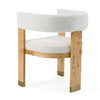 Letha - Modern Cream Fabric + Burl Dining Chair / VGMY-3805-AC-CRM