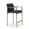 Custer - Modern Black Vegan Leather + Brass Counter Chair / VGGA-6250CH-C-BLK