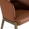 Aragon - Modern Brown Vegan Leather + Brass Dining Chair / VGGA-6206CH-1-BRN