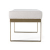 Tatum - Modern Off-White Fabric + Brass Dining Bench / VGGA-8671BE-OFF