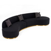 Frontier - Glam Black Fabric Curved Sectional Sofa with Grey Pillows / VGOD-ZW-943-BLK