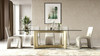 Mingus - Modern Glass + Brushed Brass Rectangualr Dining Table / VGVC-T23966