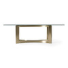 Mingus - Modern Glass + Brushed Brass Rectangualr Dining Table / VGVC-T23966