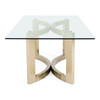 Mingus - Modern Glass + Brushed Brass Rectangualr Dining Table / VGVC-T23966