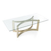Mingus - Modern Glass + Brushed Brass Rectangualr Dining Table / VGVC-T23966