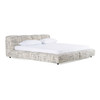 Eastern King Modrest Shiloh - Modern Off-White + Black Fabric Bed / VGEV-B070-WHTBLK-EK