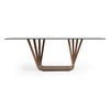 Solvang - Contemporary - Grey Glass + Walnut Rectangular Dining Table / VGBB-MI1312