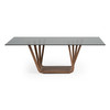 Solvang - Contemporary - Grey Glass + Walnut Rectangular Dining Table / VGBB-MI1312